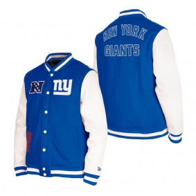 Men's New York Giants Royal Third Down Varsity Full-Snap Jacket