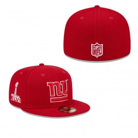 Men's New York Giants Scarlet Super Bowl XLVI Main Patch 59FIFTY Fitted Hat