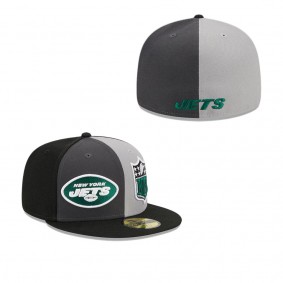 Men's New York Jets Gray Black 2023 Sideline 59FIFTY Fitted Hat