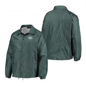 Men's New York Jets Green Coaches Classic Raglan Full-Snap Windbreaker Jacket