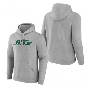 Men's New York Jets Heather Gray Primary Logo Pullover Hoodie
