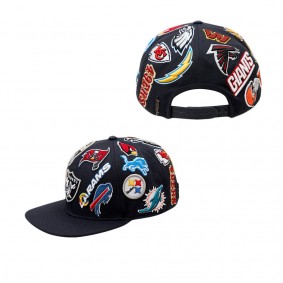 Men's NFL Pro Standard Black All Over Pro League Snapback Adjustable Hat