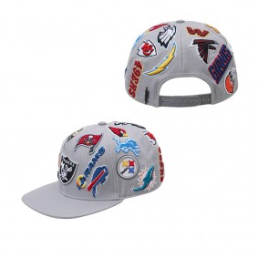 Men's NFL Pro Standard Gray All Over Pro League Snapback Adjustable Hat