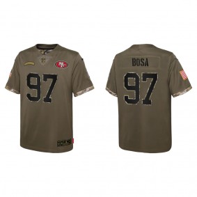 Nick Bosa Youth San Francisco 49ers Olive 2022 Salute To Service Limited Jersey