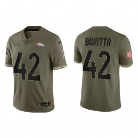 Nik Bonitto Denver Broncos Olive 2022 Salute To Service Limited Jersey