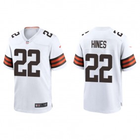Men's Cleveland Browns Nyheim Hines White Game Jersey
