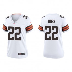 Women's Cleveland Browns Nyheim Hines White Game Jersey