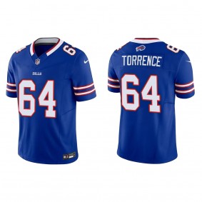 Men's Buffalo Bills O'Cyrus Torrence Royal 2023 NFL Draft Vapor F.U.S.E. Limited Jersey