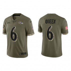 Patrick Queen Baltimore Ravens Olive 2022 Salute To Service Limited Jersey