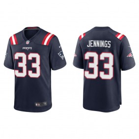 Men's New England Patriots Anfernee Jennings Navy Game Jersey