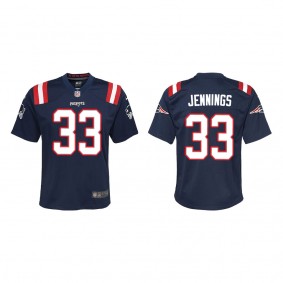 Youth New England Patriots Anfernee Jennings Navy Game Jersey