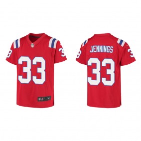 Youth New England Patriots Anfernee Jennings Red Game Jersey