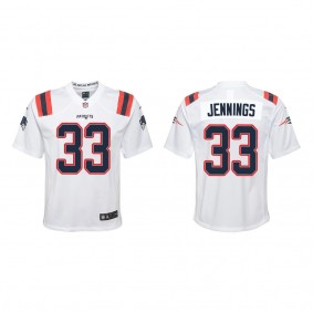 Youth New England Patriots Anfernee Jennings White Game Jersey