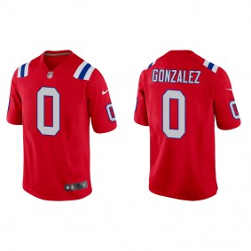 Men's New England Patriots Christian Gonzalez Red 2023 NFL Draft Alternate Game Jersey