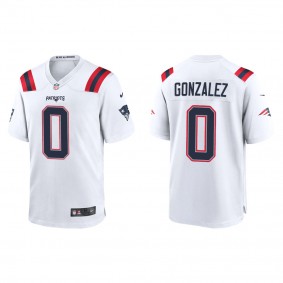 Men's New England Patriots Christian Gonzalez White 2023 NFL Draft Game Jersey