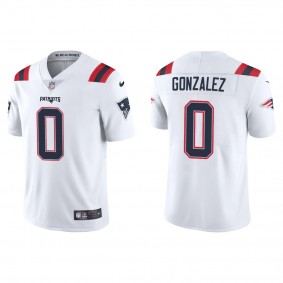 Men's New England Patriots Christian Gonzalez White 2023 NFL Draft Vapor Limited Jersey