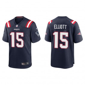 Men's New England Patriots Ezekiel Elliott Navy Game Jersey