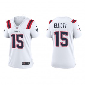 Women's New England Patriots Ezekiel Elliott White Game Jersey