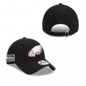 Men's Philadelphia Eagles Black 2023 NFL Crucial Catch 9TWENTY Adjustable Hat