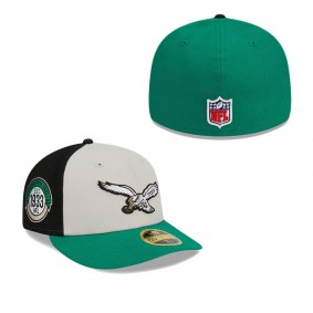Men's Philadelphia Eagles Cream Kelly Green 2023 Sideline Historic Low Profile 59FIFTY Fitted Hat