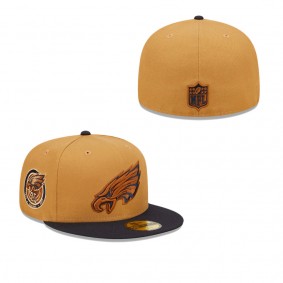 Men's Philadelphia Eagles Tan Navy 75th Season Wheat 59FIFTY Fitted hat