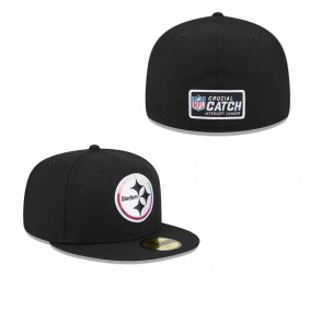 Men's Pittsburgh Steelers Black 2023 NFL Crucial Catch 59FIFTY Fitted Hat