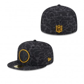 Men's Pittsburgh Steelers Black Amoeba Camo 59FIFTY Fitted Hat