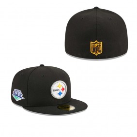 Men's Pittsburgh Steelers Black Main Patch 59FIFTY Fitted Hat