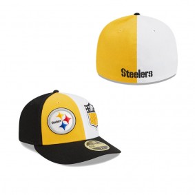 Men's Pittsburgh Steelers Gold Black 2023 Sideline Low Profile 59FIFTY Fitted Hat