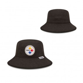 Men's Pittsburgh Steelers Heather Black Bucket Hat