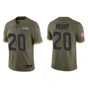 Rashaad Penny Seattle Seahawks Olive 2022 Salute To Service Limited Jersey