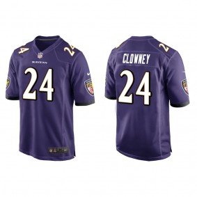 Men's Baltimore Ravens Jadeveon Clowney Purple Game Jersey