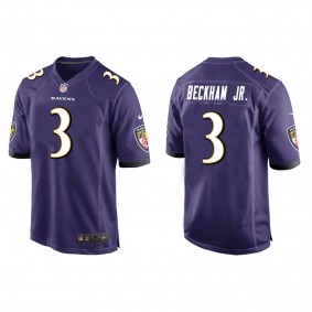 Men's Baltimore Ravens Odell Beckham Jr. Purple Game Jersey