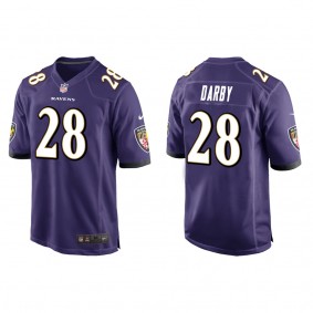 Men's Baltimore Ravens Ronald Darby Purple Game Jersey