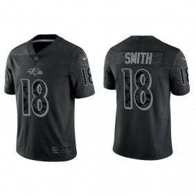 Men's Baltimore Ravens Roquan Smith Black Reflective Limited Jersey