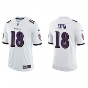 Men's Baltimore Ravens Roquan Smith White Vapor Limited Jersey