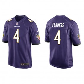 Men's Baltimore Ravens Zay Flowers Purple 2023 NFL Draft Game Jersey