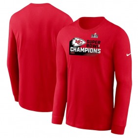 Men's Kansas City Chiefs Red Super Bowl LVIII Champions Iconic Long Sleeve T-Shirt