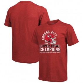 Men's Kansas City Chiefs Red Super Bowl LVIII Champions Tri-Blend T-Shirt