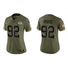 Reggie White Women's Green Bay Packers Olive 2022 Salute To Service Limited Jersey