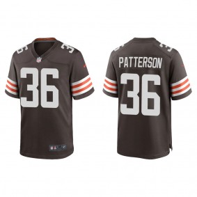 Men's Cleveland Browns Riley Patterson Brown Game Jersey