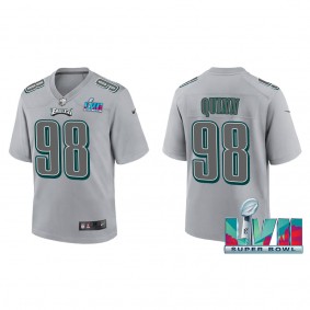 Robert Quinn Youth Philadelphia Eagles Nike Gray Super Bowl LVII Patch Atmosphere Fashion Game Jersey