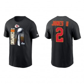 Ronald Jones II Kansas City Chiefs Black Super Bowl LVII Champions Lombardi Trophy T-Shirt