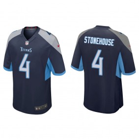 Men's Ryan Stonehouse Tennessee Titans Navy Game Jersey
