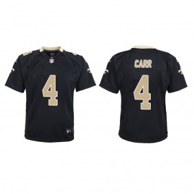 Youth New Orleans Saints Derek Carr Black Game Jersey