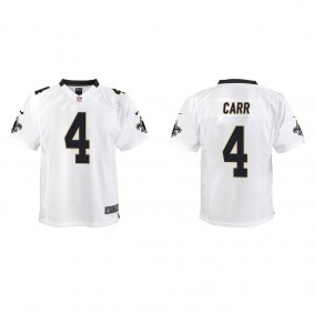 Youth New Orleans Saints Derek Carr White Game Jersey