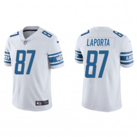 Men's Detroit Lions Sam LaPorta White 2023 NFL Draft Vapor Limited Jersey