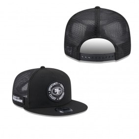 Men's San Francisco 49ers Black 2022 Inspire Change Trucker 9FIFTY Adjustable Snapback Hat