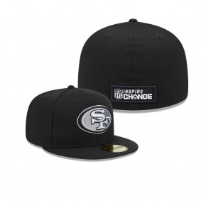 Men's San Francisco 49ers Black 2023 Inspire Change 59FIFTY Fitted Hat