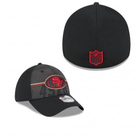 Men's San Francisco 49ers Black 2023 NFL Training Camp Team Colorway 39THIRTY Flex Fit Hat